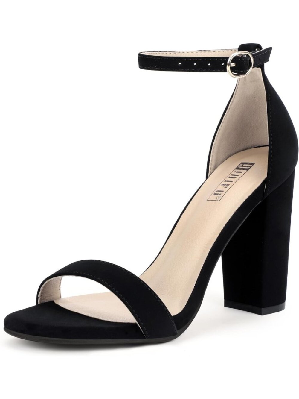 Chunky High Heel Open Toe Sandals with Ankle Strap - Wedding & Prom Shoes for